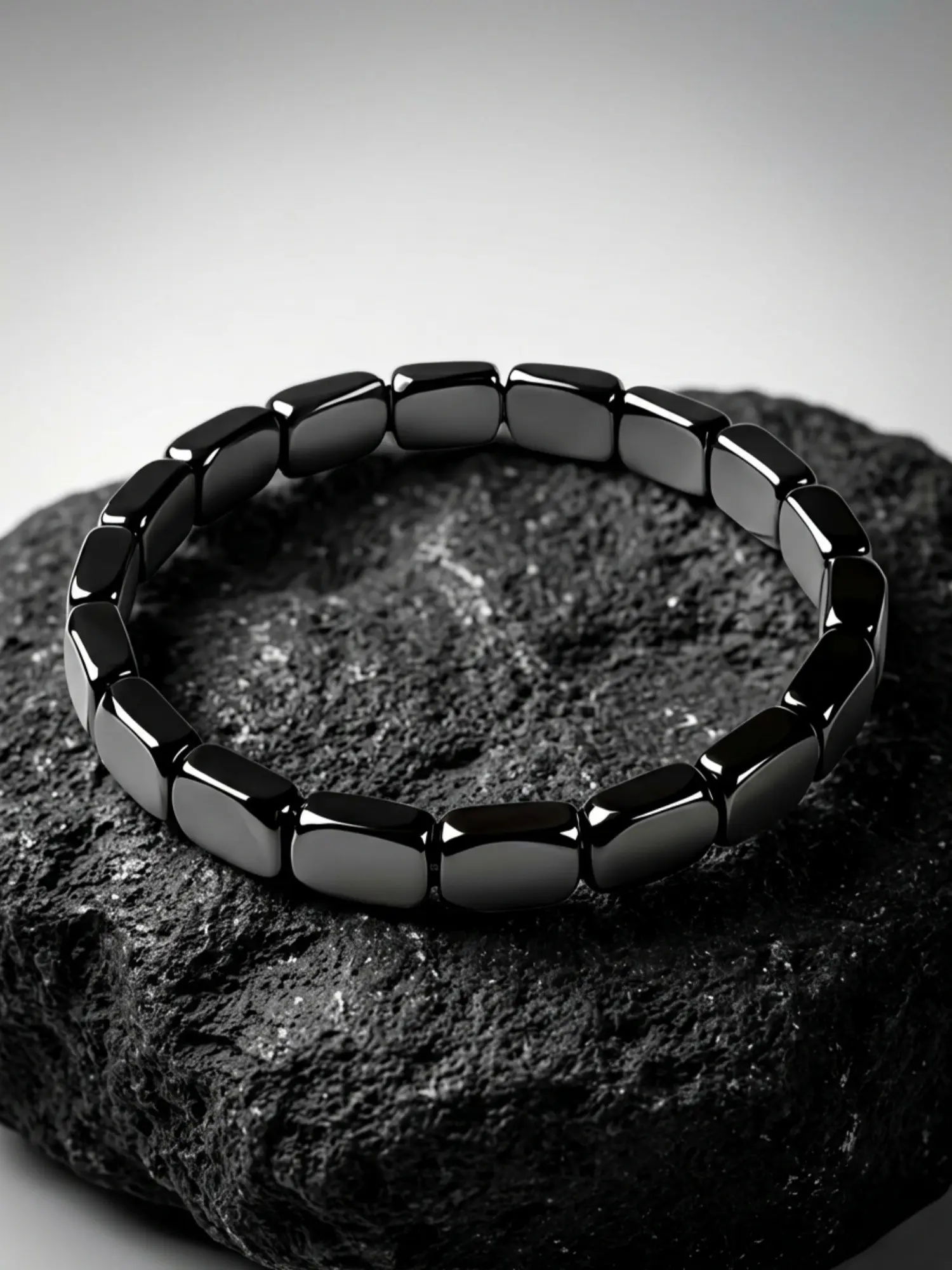 1pc Magnetic Hematite Bracelet for Men Women Glossy Black Cube Stone Beads Waterproof Non Tarnish Wristband Minimalist Gothic Streetwear Jewelry Everyday Wear Birthday Easter Gift for Him Her Bestie Jewelry Waterproof Beaded Bracelet TikTok Made Me Buy It