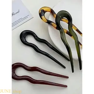 Women’s Acetate U Shaped Geometric Hair Gripper Clips In Multiple Color Options, Secure Hold Half Up Hairstyle Accessory Designed For Daily Casual Hair Styling, Formal Party Hairstyle Arrangement And Festive Outfit Matching