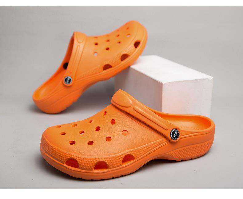 Mimilove Unisex Sandals Garden Clogs Women's Summer New Solid Color Slippers Couple Closed-Toe Beach Sandals Beach Clogs