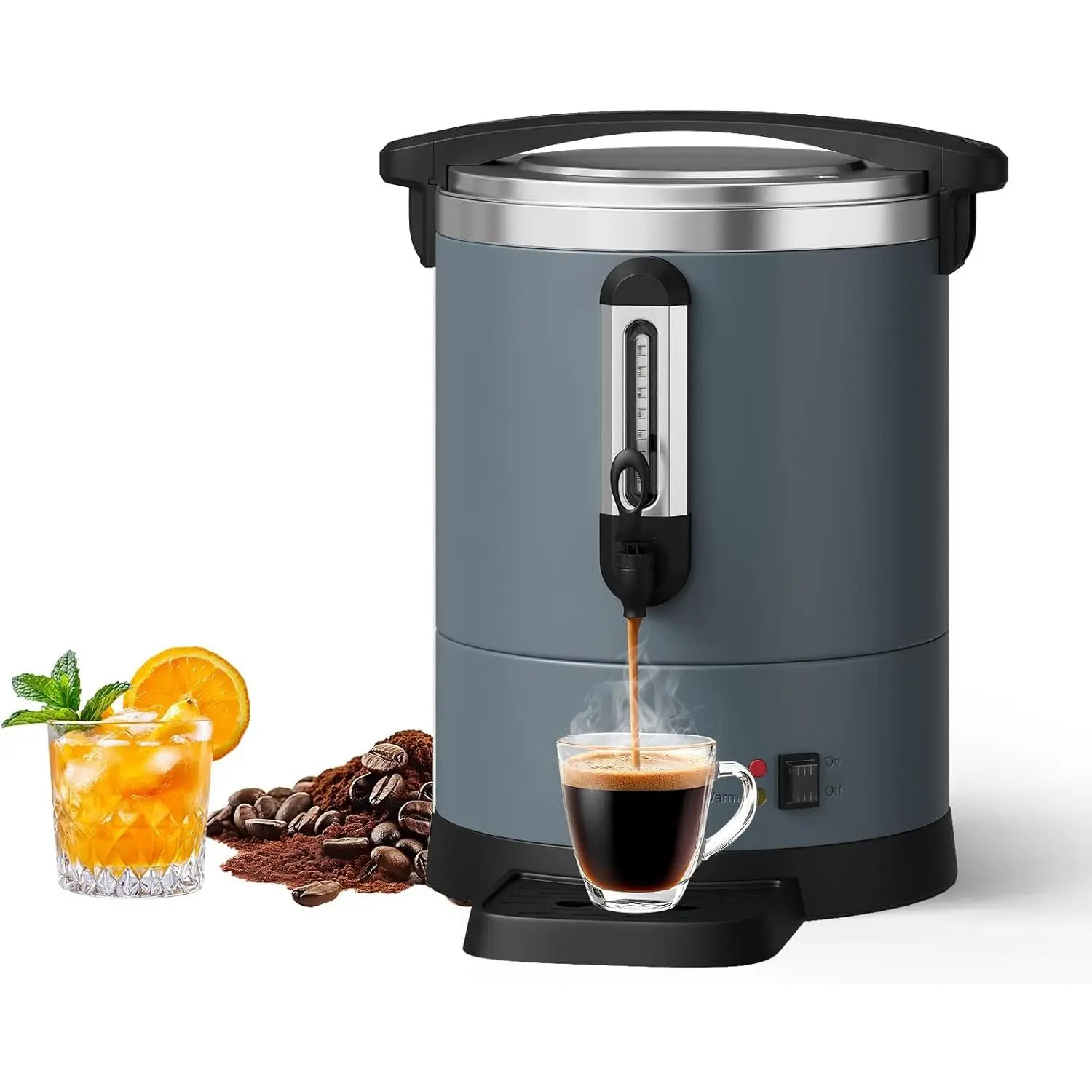 12L/3.2Gal Double Wall Stainless Steel Coffee Urn, 80 Cups Commercial Coffee Dispenser for Wedding Buffet Catering
