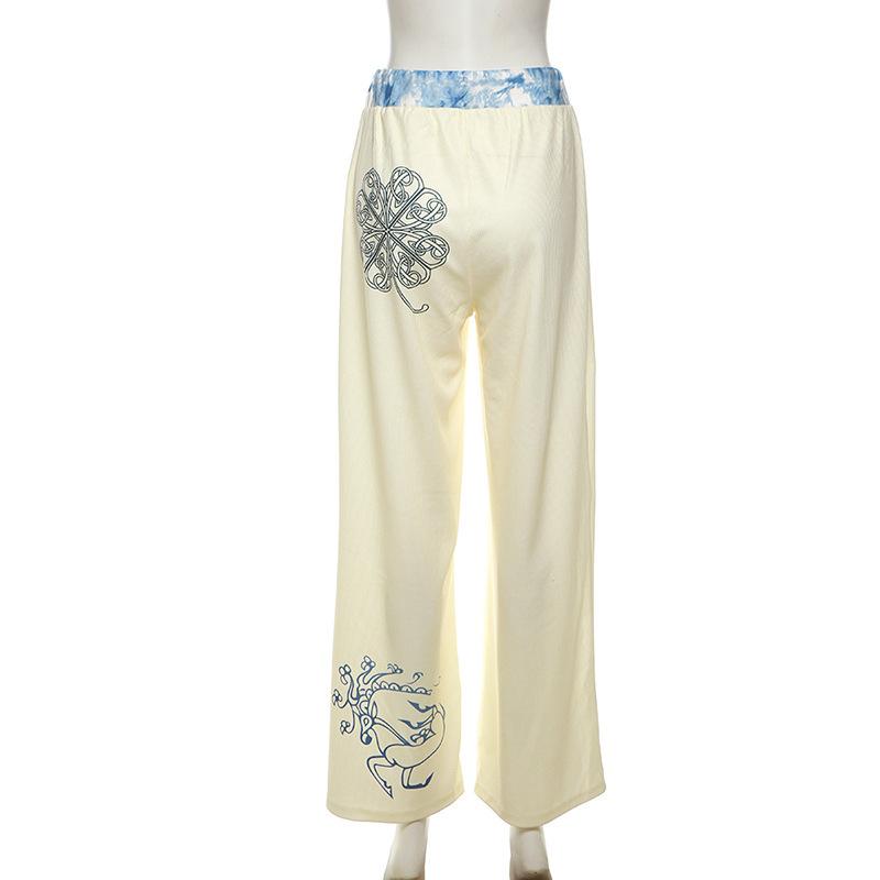 2025 New Contrast Color Graffiti Print Loose Versatile Sporty Joggers, Women's Sport Bottom Clothes (Gift) 11