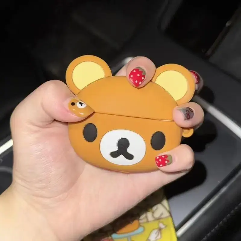 Cute Cartoon Bear Design Silicone Earbud Case For AirPods Pro and Pro 2, Shock-Resistant Durable Silicone, Wireless Bluetooth-compatible Earbud Case