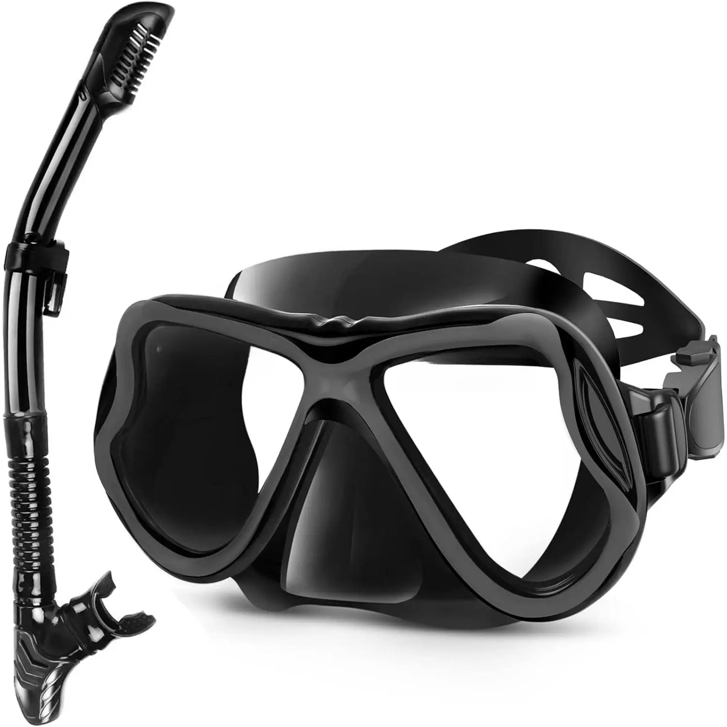 Dry Snorkel Set,Panoramic Wide View Anti-Fog Scuba Diving Mask,Professional Snorkeling Gear for Adults Kids