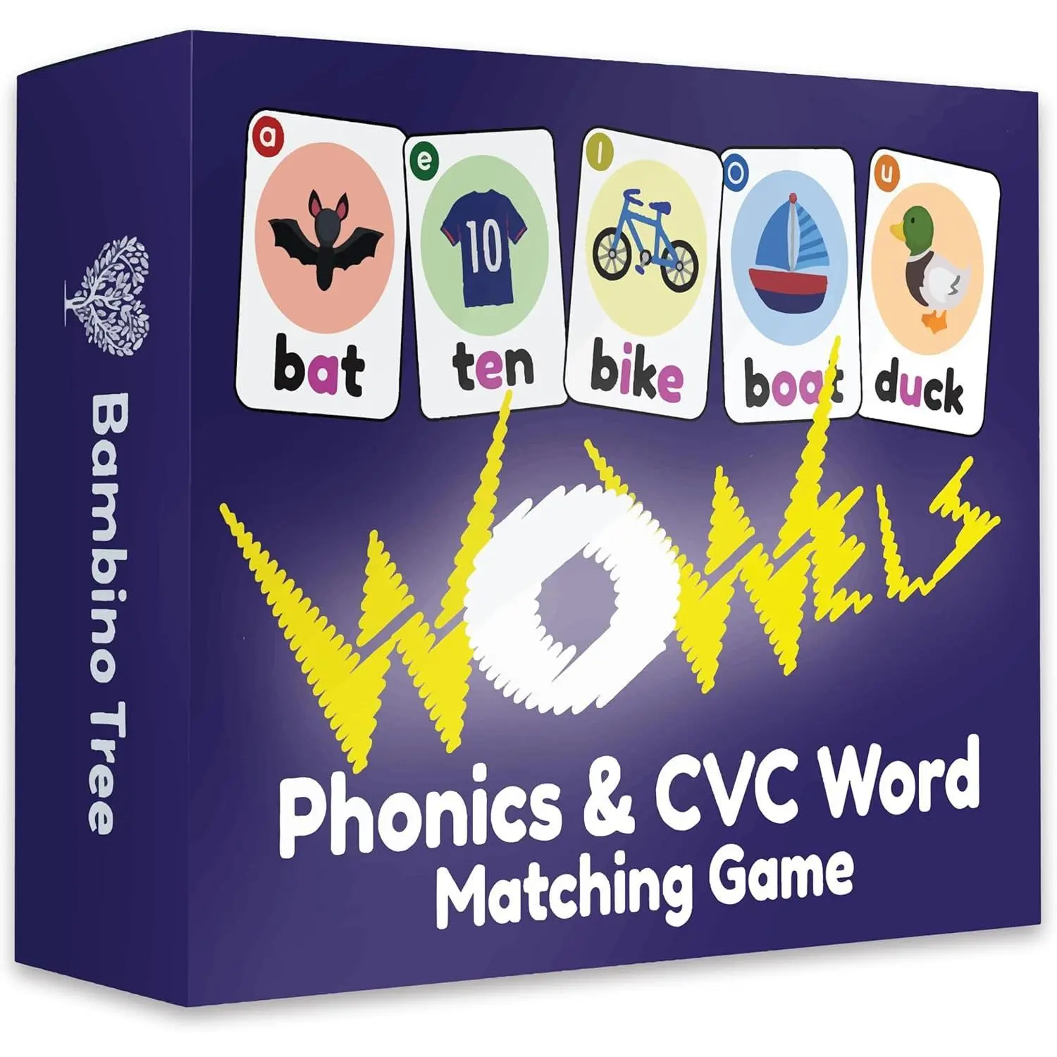 WOWELs Phonics and Vowel Sounds Card Game - Short Vowel CVC Words and Long Vowel Matching Game - Learn to Read Kindergarten 1st 2nd Grade Learning 2-8 Players