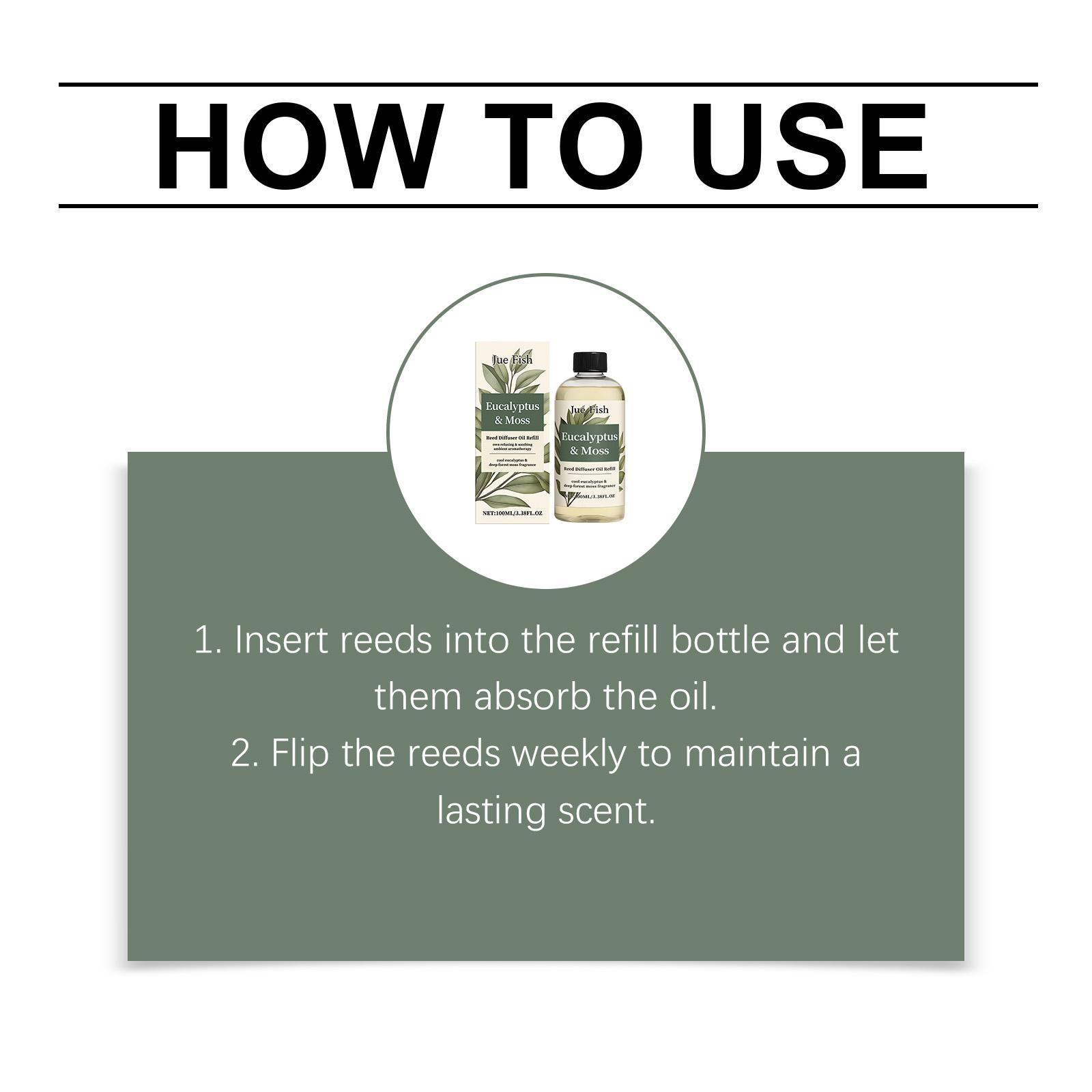 Jue Fish Eucalyptus Moss Aromatherapy Essential Oil Fresh Woody Fragrance Home Air Freshener Elegant Diffuser