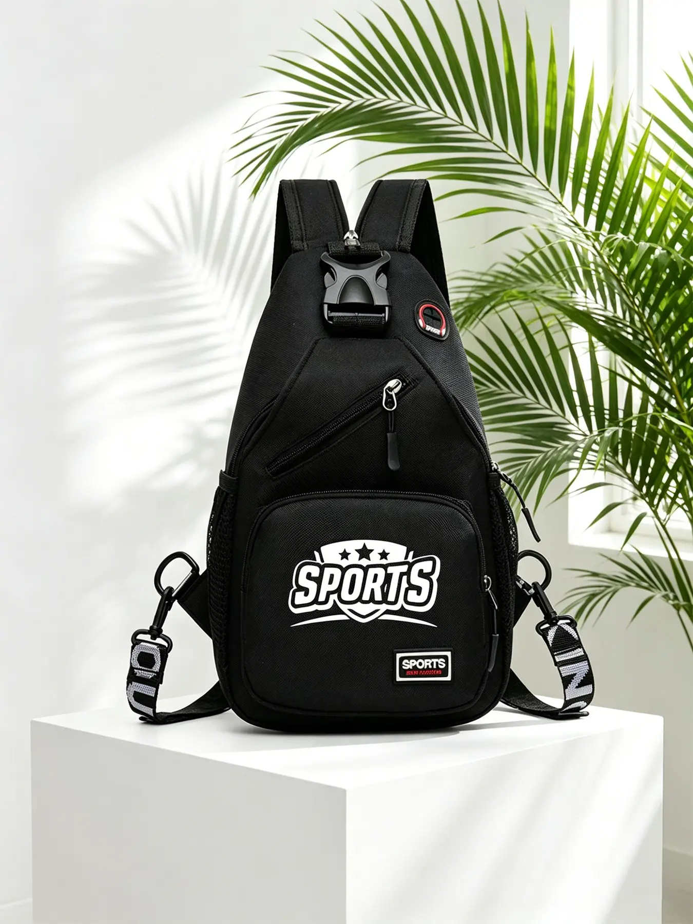 Sports Letter Print Messenger Bag, Casual Sports Cycling Shoulder Backpack, Small Crossbody Bag, Trendy Street Style, All Seasons