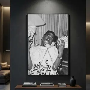 Tupac Shakur Street Photo, Hip Hop Legend Wall Decor, 90s Rap Icon Print, Black & White Urban Theme, Music Wall Art, Rap Room Decor, Retro Music Poster, Bedroom Decor, Aesthetic Room Decor, Gift Idea
