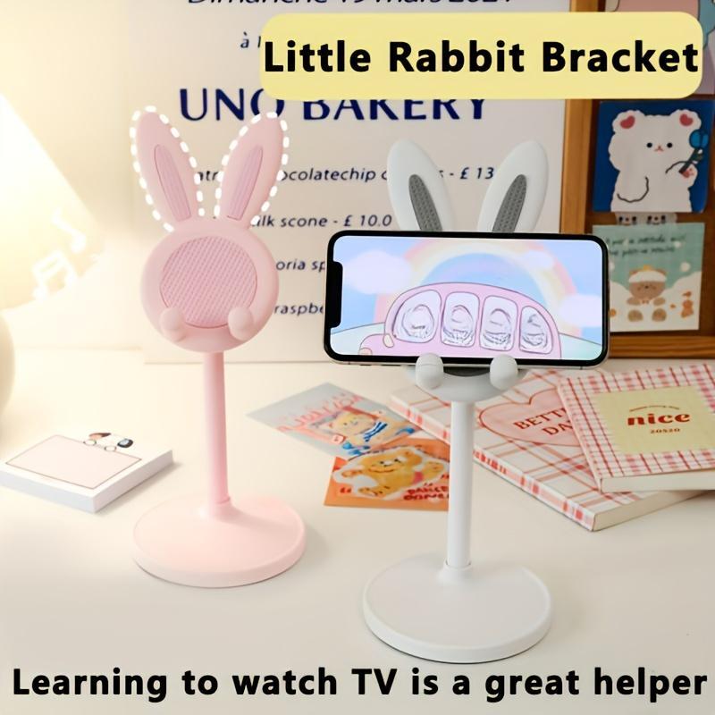 Cute Rabbit Design Phone Holder, Universal Smartphone Holder, Adjustable-Height Phone Stand, Desktop Cellphone Holder Stand for Home Office, Phone Accessories, Mobile Mount #GLOBAL PICKS