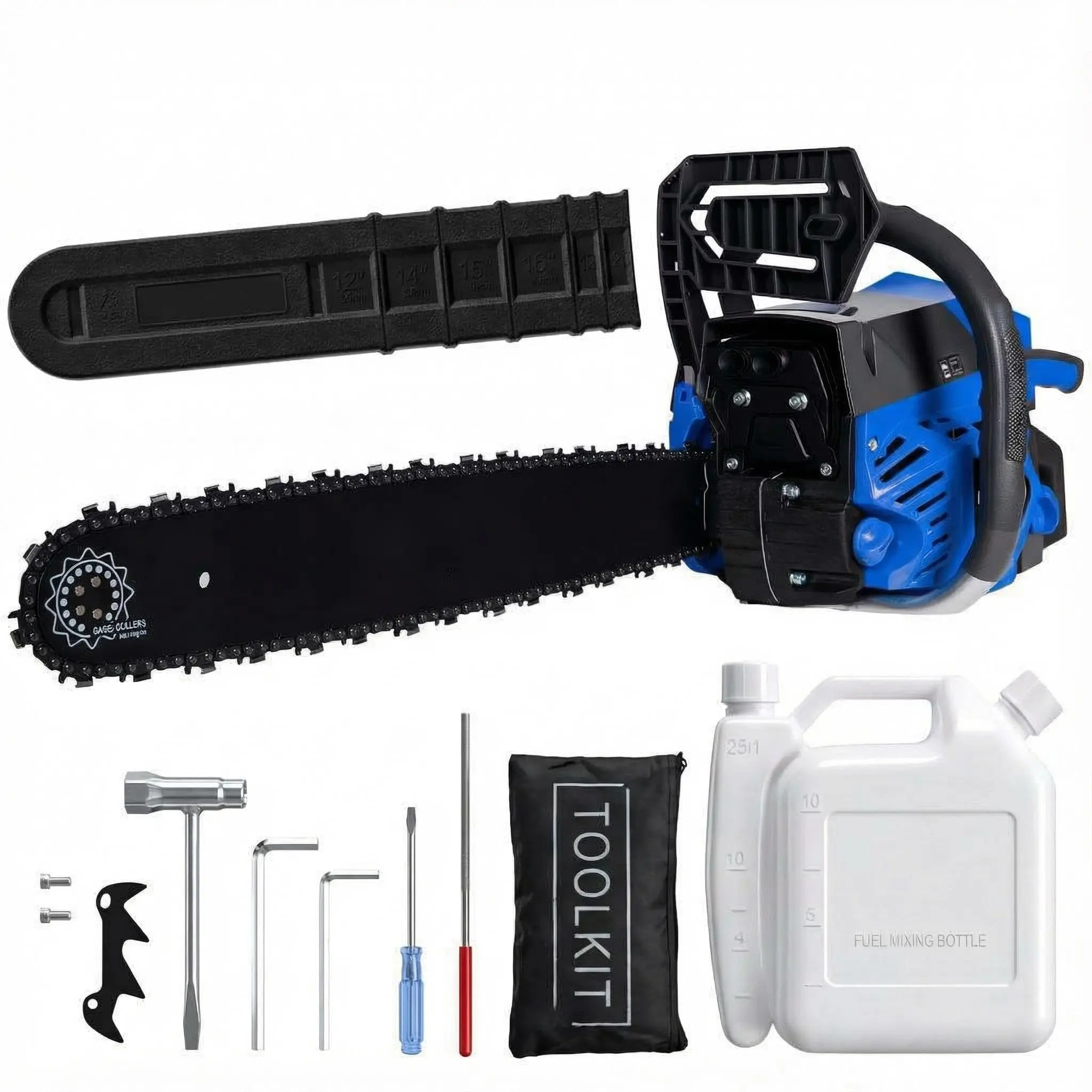 52cc Professional Gas Chainsaw 2 Stroke Engine 18 Inch Bar Ergonomic Non Slip Handle for Wood Cutting Logging and Tree Felling