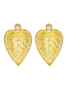 Unique Original Leaf Earrings S925 Sterling Silver Hypoallergenic Design, Elegant Micro-Set Cubic Zirconia Leaf Earrings, Minimalist Style