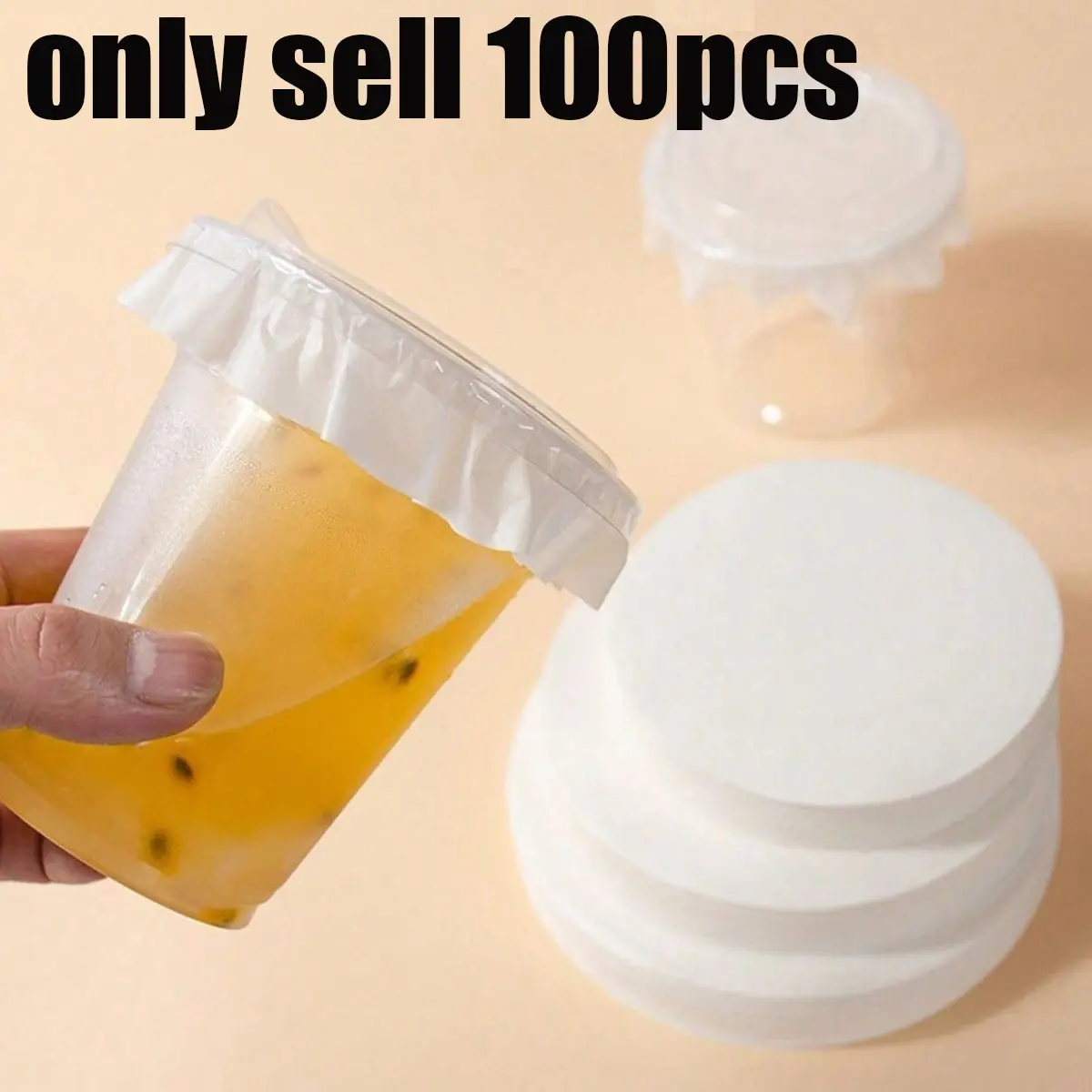 100 Leak-Proof Coffee Cup Lids, Anti-Drip Covers for Takeout Drinks, Smoothie, Ice Coffee, Tea, Ideal for Cafes, Restaurants, Home Use