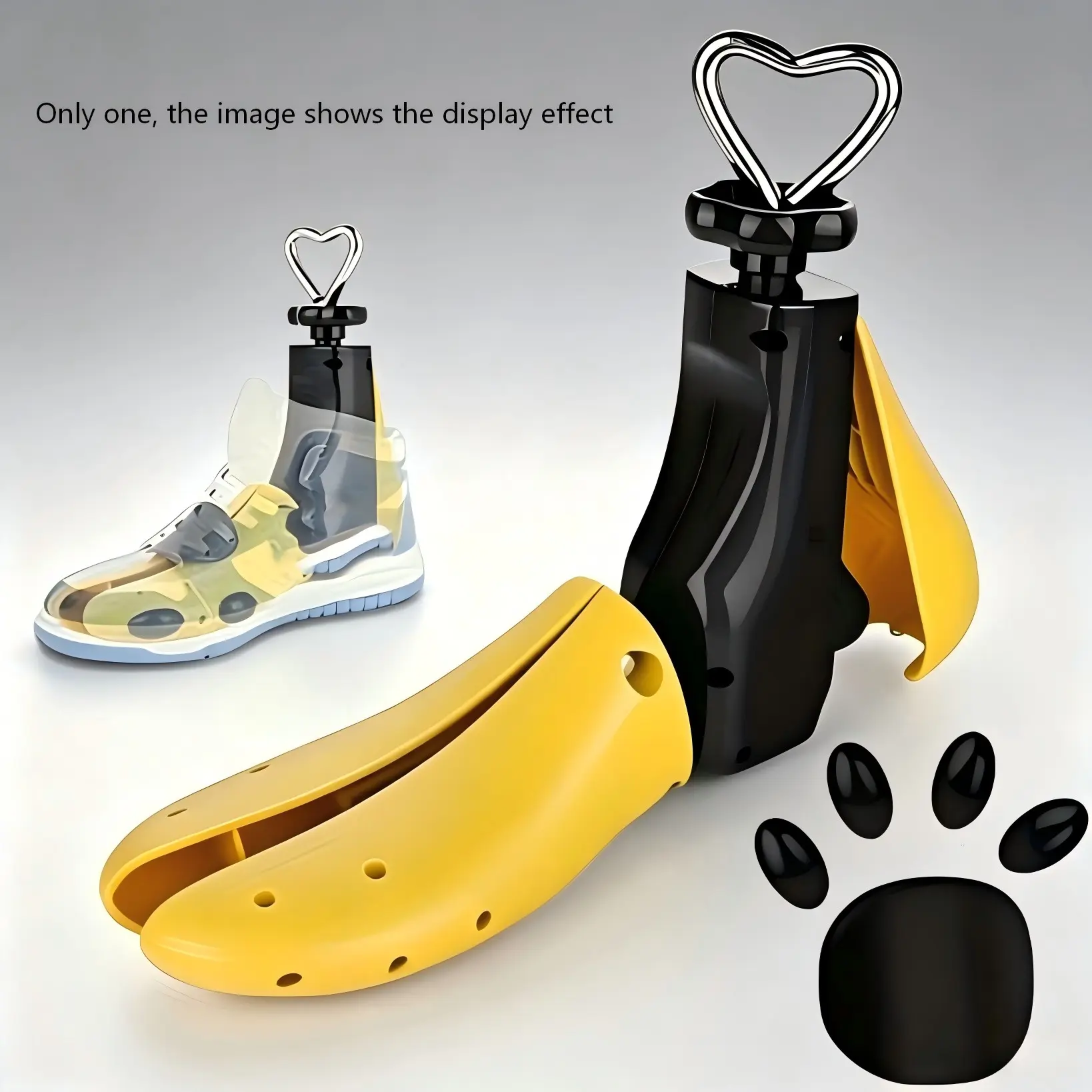 Single Shoe Stretcher Equipped with Shoe Horn, 4-Way Adjustable Shoe Widener to Stretch Shoe Surface, Unisex Design Suitable for Leather Shoes, Sneakers, High Tops, Boots and Most Footwear