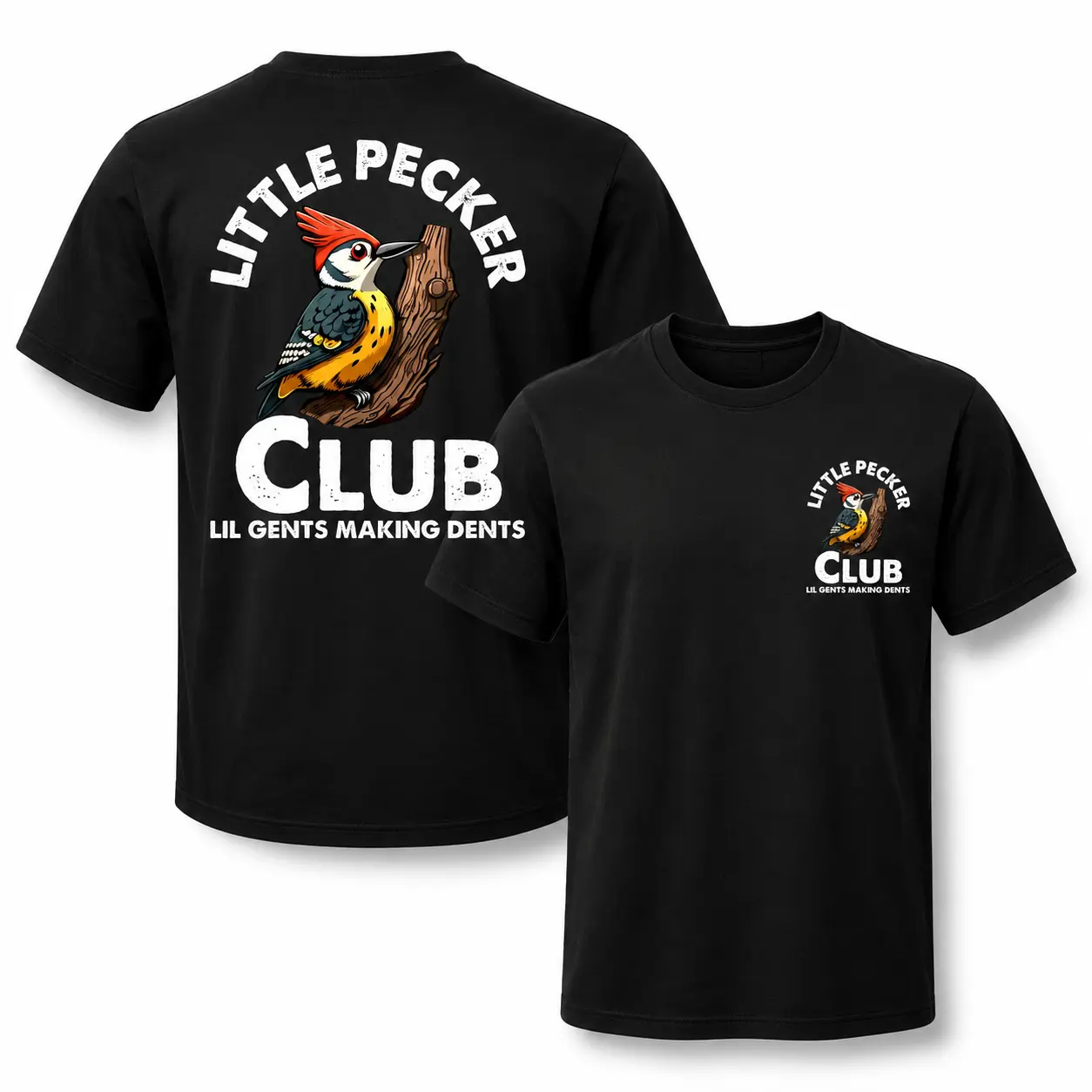Little Pecker Club Big Dents 100% Cotton T-Shirt - DryBlend Moisture Wicking High Quality TShirt Funny Shirt Adult Tee Genx