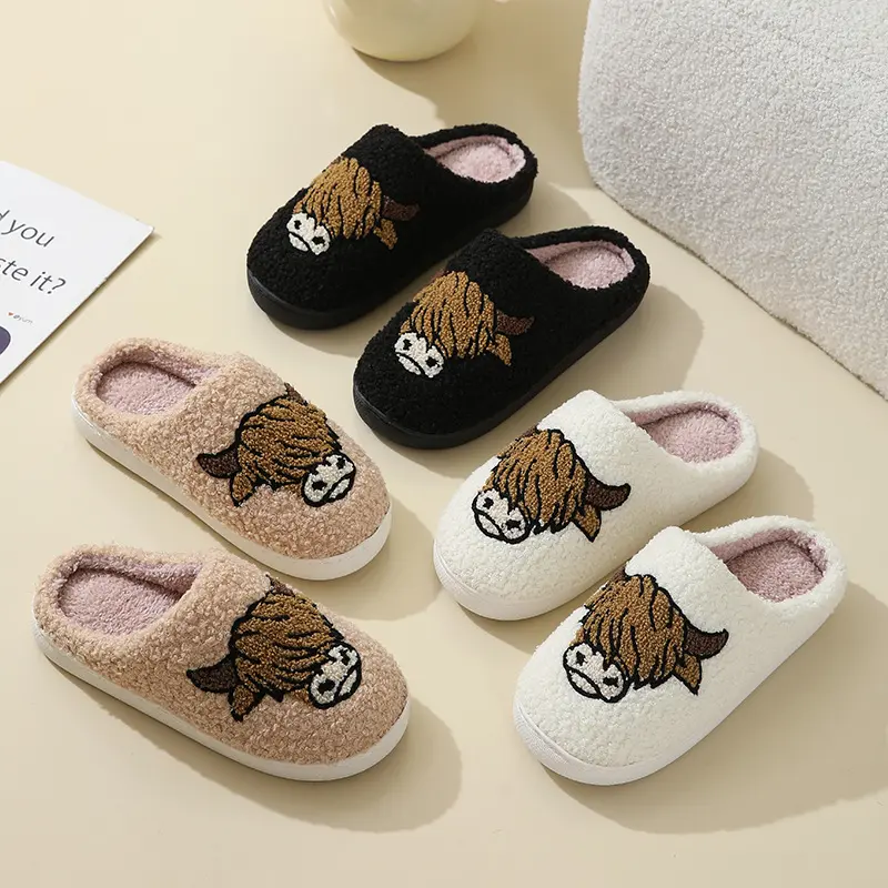 Cute Animal Slippers for Women Man Cartoon Animal Slippers for Woman Fuzzy Memory Foam Winter Warm Fluffy Shoes