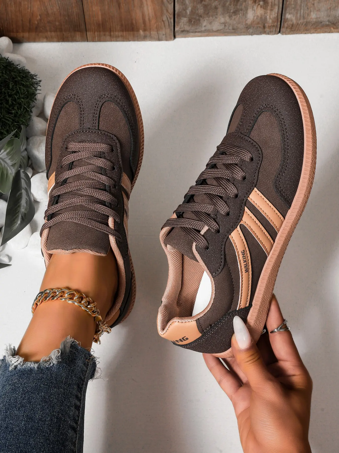 Women's New Couple Casual Shoes, Vintage Classic Sports Sneakers, PU Leather Laces, Soft Comfortable Eva Sole, All Seasons, Fashion Street Style
