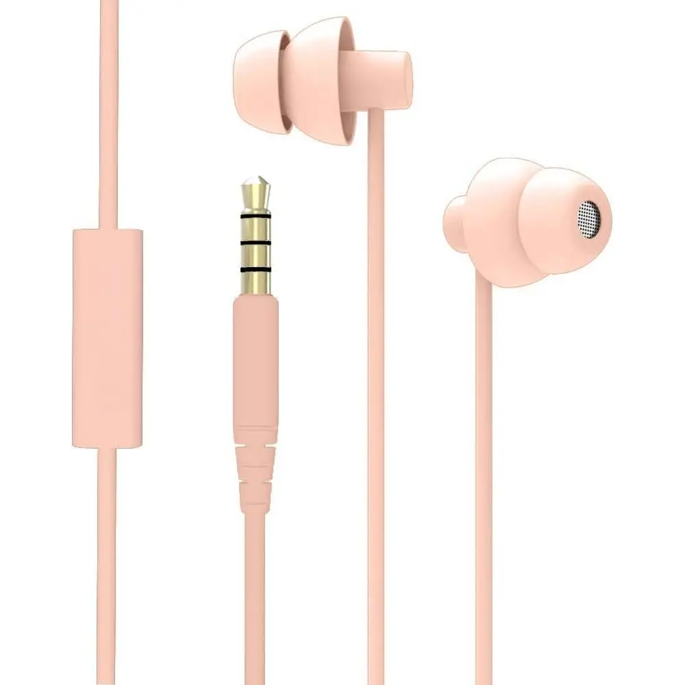 Super Mini  Soft Silicon Earbuds Headphones with Mic for Cellphones iPad Tablet MP3 Laptop and  3.5mm Audio Player, Coral