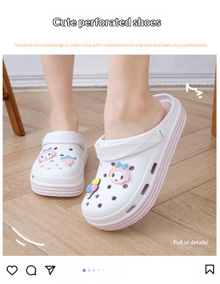 Women's Cute Cartoon Charms Clogs, Casual Comfortable Breathable Platform Non-slip Garden Clogs, Fashionable Shoes for Indoor & Outdoor Wear Slipper Shoes arch support clog comfortable mule