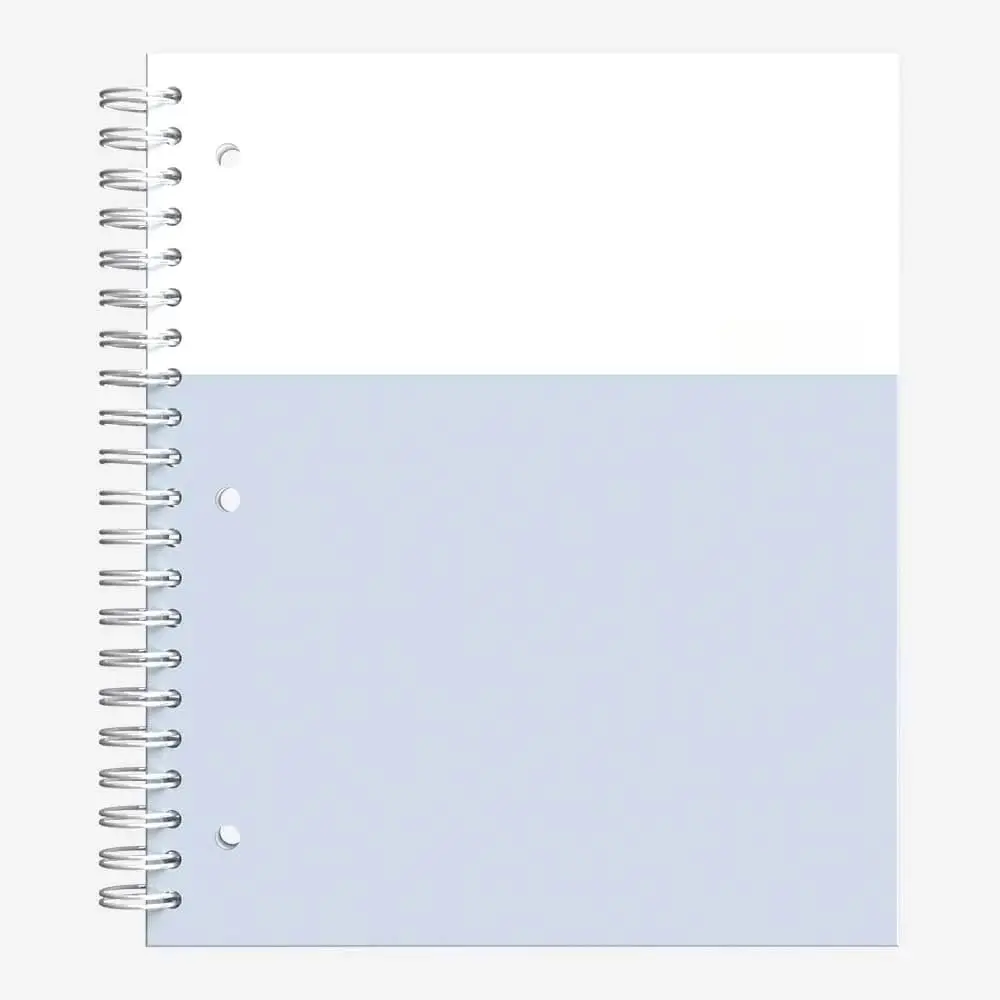 Modern Grid Paper Notebook, 1 Subject, Hard Cover Spiral Bound, 4 Squares Per Inch, 150 Pages, ICE White, 8.5"x11"