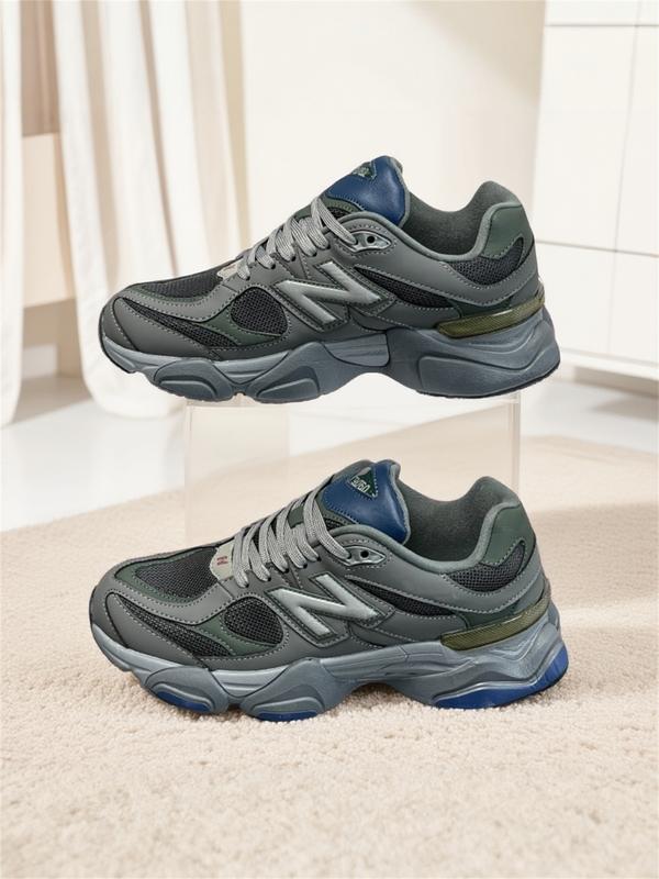 9060Retro chunky sneakers, patchwork design, daily versatile