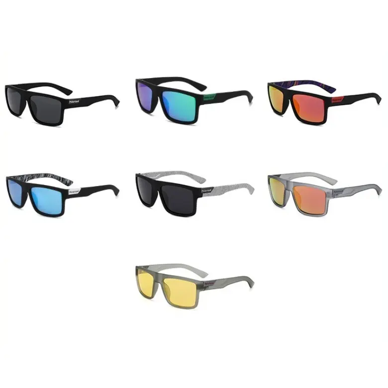 7 Pack Model D918 Retro Polarized Sunglasses With Elastic Paint Frame, Men Outdoor Sports Eyewear Suitable For Cycling And Daily Driving Activities