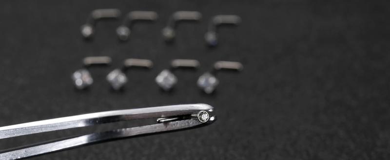 MILACOLATO Hypoallergenic Nose Rings 15count 18G 20G Surgical Stainless Steel Nose Rings Studs L Shaped Screw Studs Rings Cubic Zirconia Nose Ring Labret Lip Nose Piercing Jewelry for Women Men