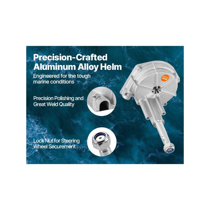 VEVOR Outboard Steering System 14' Outboard Steering Kit 14 Feet Boat Steering Cable with 13 Wheel Durable Marine