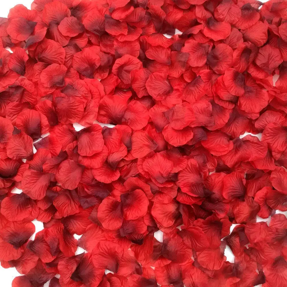 Dark Red Silk Rose Petals for Romantic Nights, Wedding Aisle Decor, Proposal Surprise & Anniversary Celebration, Elegant & Mess-Free Faux Flower Petals for Valentine's Day, Bedroom Decor, Candlelit Dinners & Party Decor, Viral TikTok Romantic Home Decor M