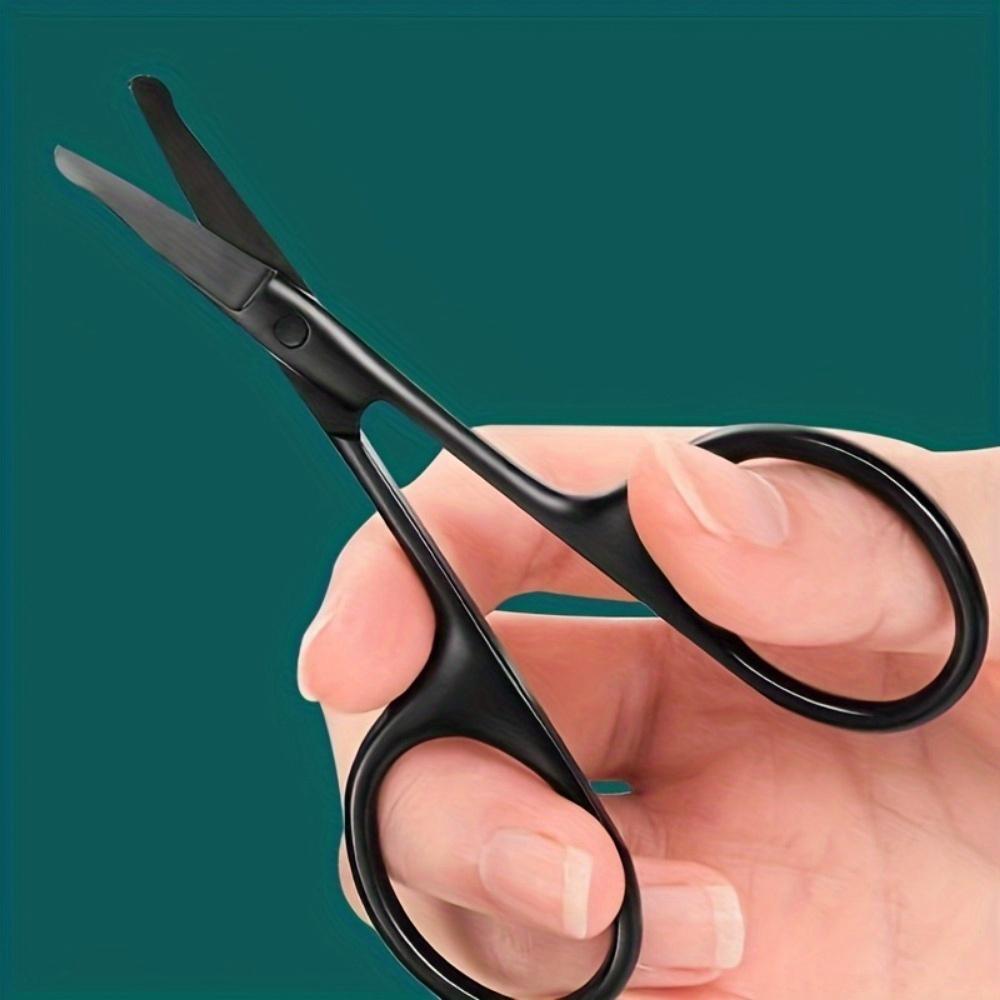2pc Safety Round-Head Nose Hair Scissors - Professional facial hair trimming tool, easy to trim nose hair without pain or discomfort, suitable for both men and women, essential for hair care |     Ergonomic handle |     Durable scissors