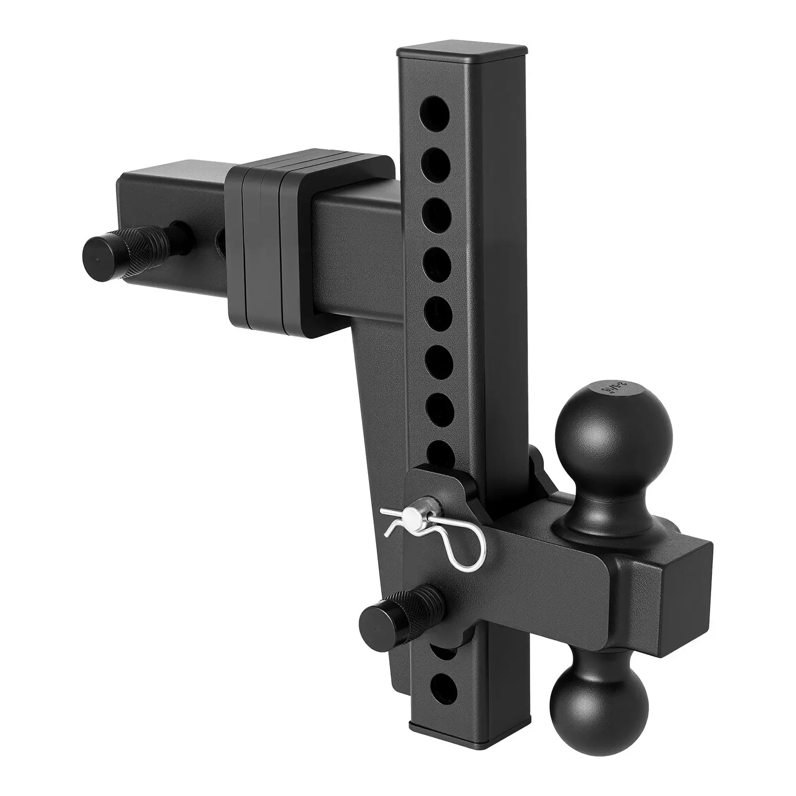 VEVOR Adjustable Trailer Hitch, Fit 2.5 Inch Receiver, Trailer Hitch Mount with 2 Inch 2-5/16 Inch Balls, 18500 lbs GTW, 10 Inch Drop, Towing Ball Mounts for RVs, Off-Road Vehicles and Trucks, Black