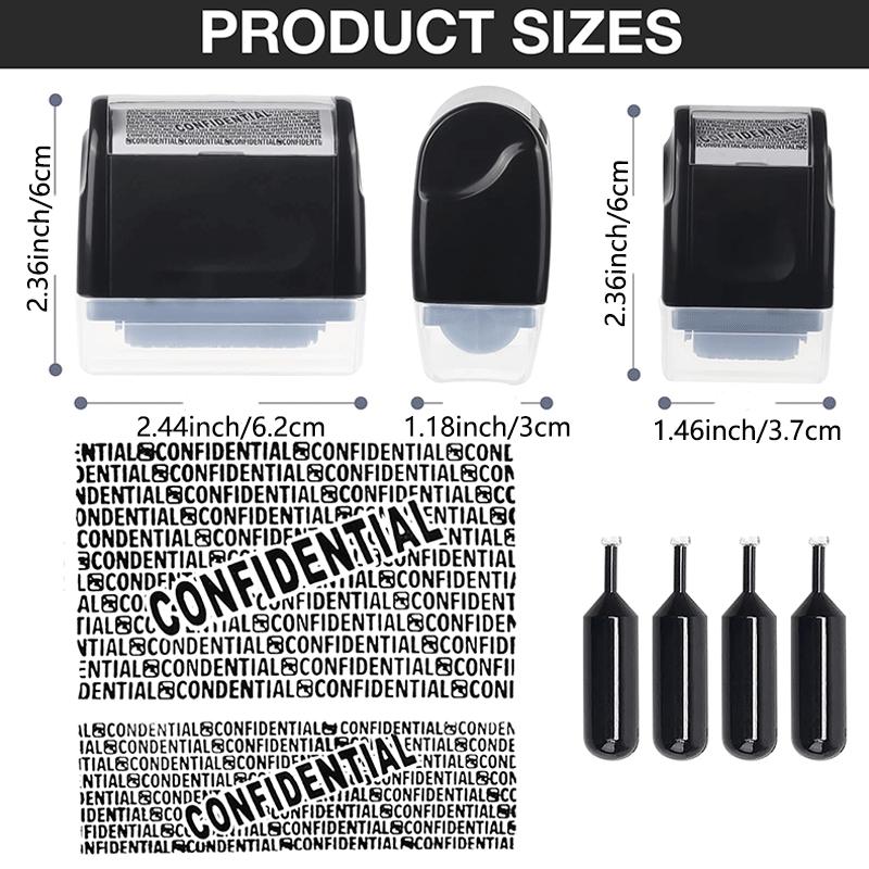 Identity Theft Protection Roller Stamp Set, 2-Pack with 4 Refills, Blocks ID & Address Info, Essential for Home & Office Security
