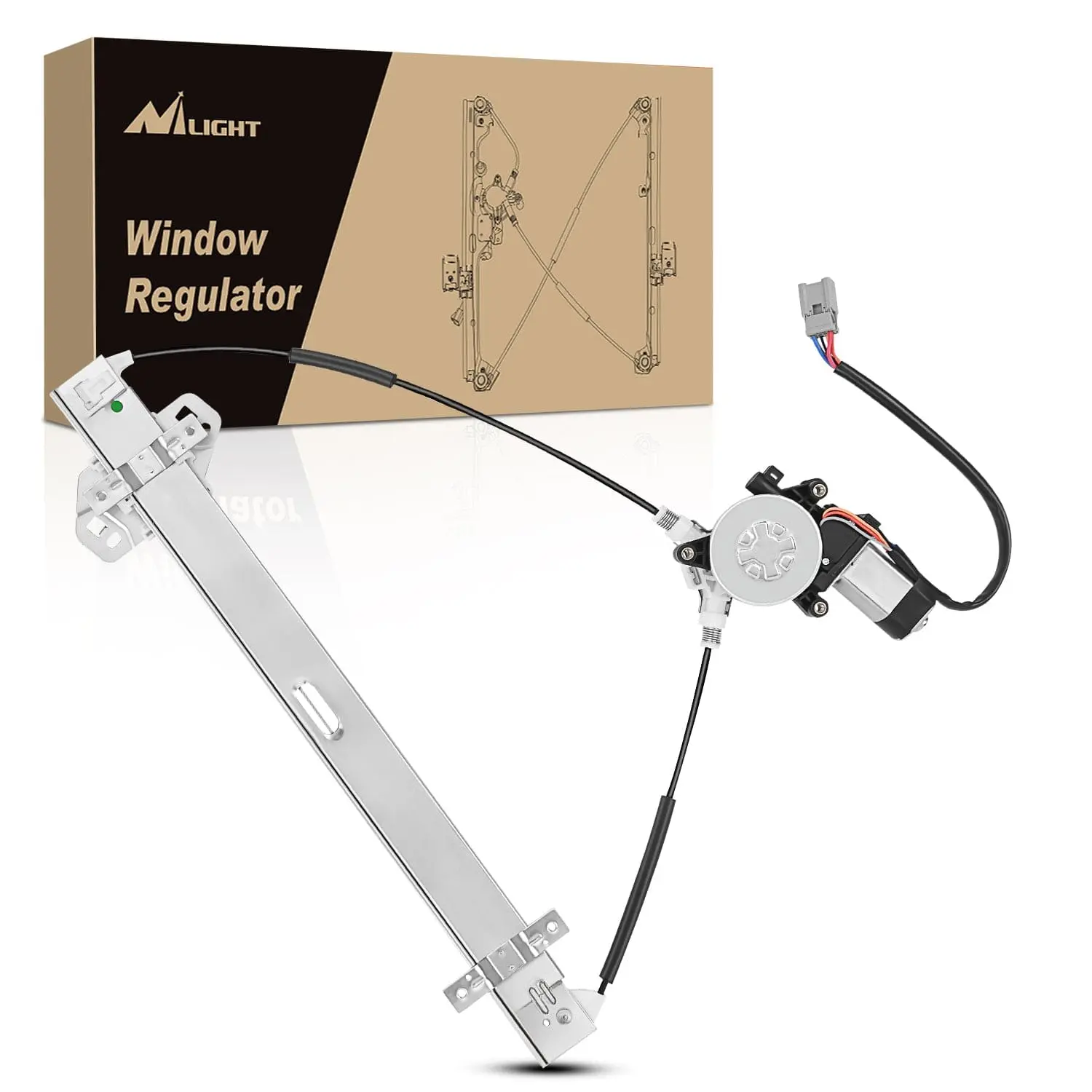 Nilight Sturdy Durable Stainless Steel Corrosion-Resistant Power Window Regulator with Motor Assembly, Replacement for Honda CR-V 2002-2006 Front Passenger Side, Part 741-303