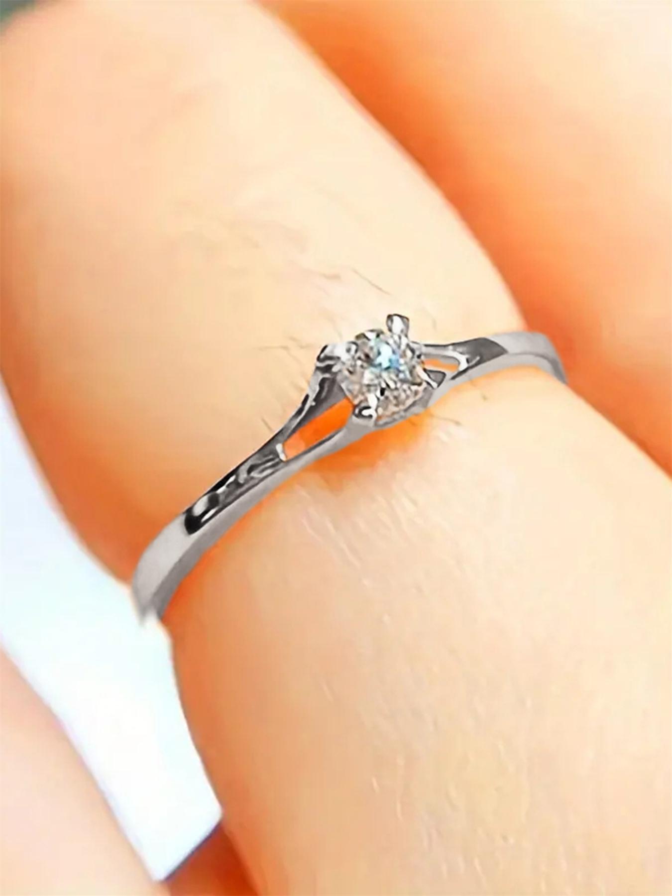 925 Sterling Silver Fashion Artificial Zircon Decorated Ring, Elegant Engagement Ring, Fashion Jewelry for Party, Daily Clothing Decor, Trendy All-match & Exquisite Jewelry for Birthday Gift