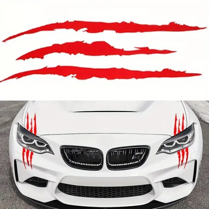 1pc reflective car stickers monster claw marks stripes stripes auto headlight decal dinosaur raptor scratches decoration Car Decorative Sticker Car Decals Stickers For Cars