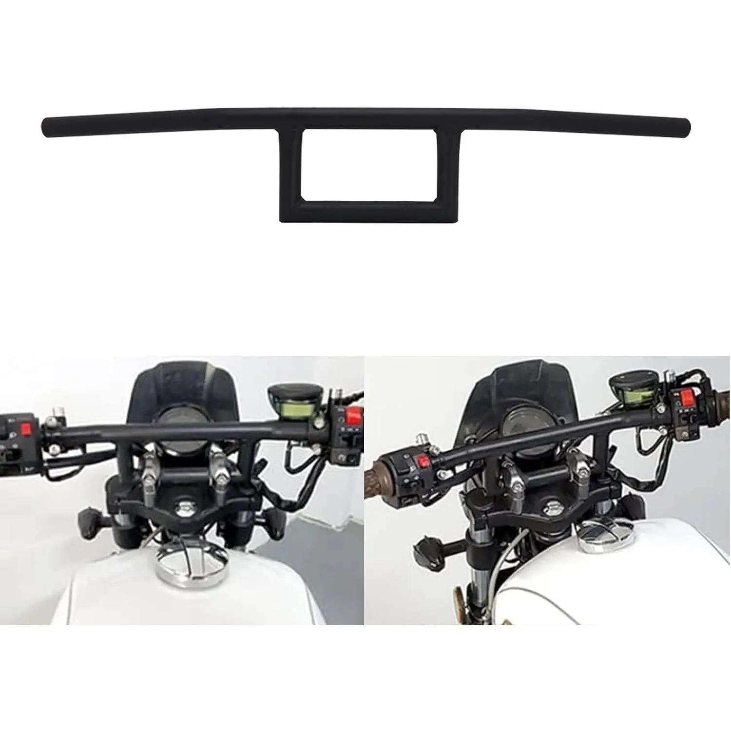 Motorcycle 7/8" 22MM Universal Cafe Racer Box Window Attack Style Handlebars For Cruiser Bobber Custom Application Black