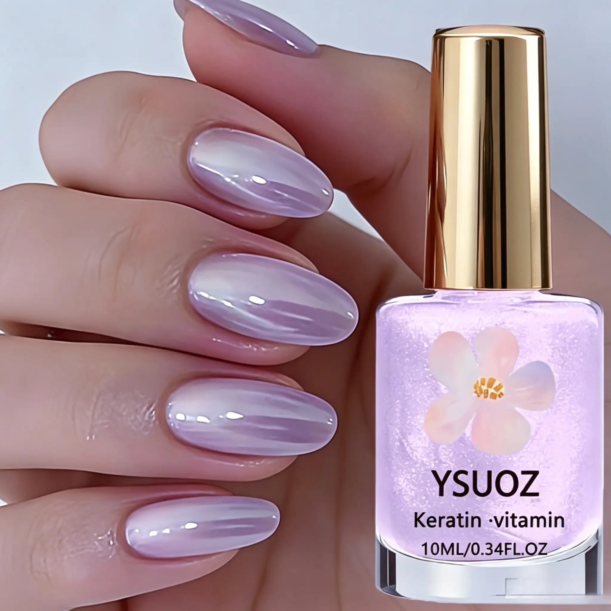 Purple Pearl Shell Nail Strengthening Oil, Alcohol-Free, Quick Natural Drying, Long-Lasting Shine, Manicure-Friendly, Suitable for All Seasons and Key Occasions