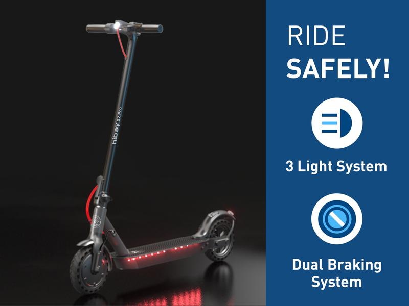 Hiboy S2 Pro Electric Scooter,UL 2271 Certified，10" Solid Tires, 25 Miles Range, 500W Motor & 19 MPH Portable Folding Commuting Electric Scooter for Adults with Double Braking System and App Rear suspensions LED headlight + sidelight + taillight