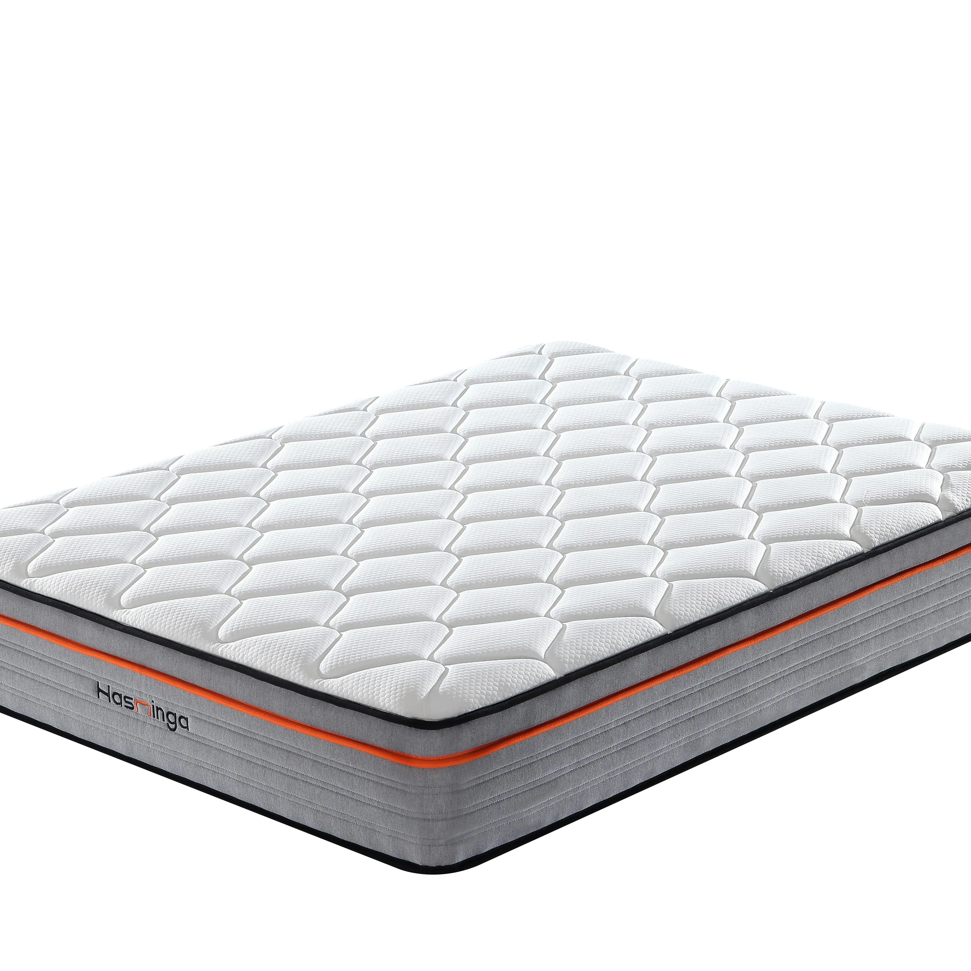 Hasminga Pocket Spring Mattress Natural Latex Comfort Quilted Knitted Fabric Orthopedic Bed Mattress For Home Hotel