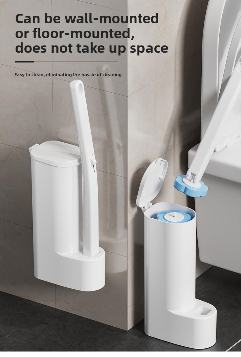 Large-capacity Disposable Toilet Brush Household Toilet Brush Set for Bathroom, Long Handle, Dead-Corner-Free Soft Bristles