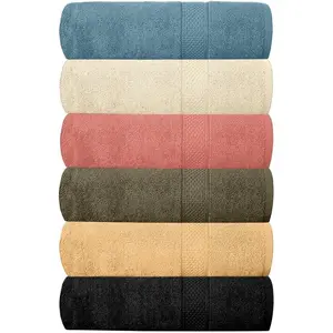 Hotel & Spa 100% Cotton Bath Towels Pack of 6, Ultra Soft, Quick Dry, Lightweight, Highly Absorbent, Perfect for Shower, Spa, Gym, Pool, Hotel, Resort & Daily Use (Multi-Color - 24" x 48")
