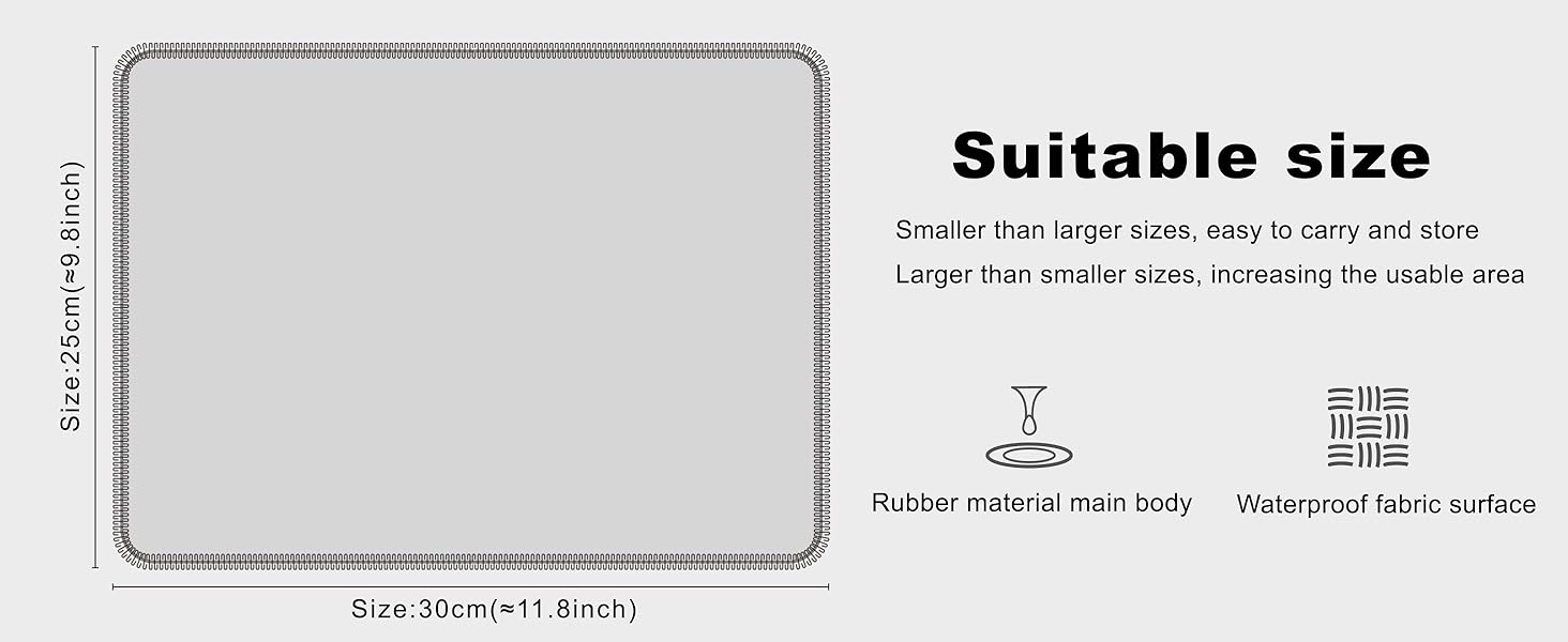 Mouse Pad for Excel/Word/PowerPoint/Windows Shortcuts – Small Excel Cheat Sheet Desk Pad – 11.8"x9.8" Portable Computer Mousepad – Gaming, Office, Waterproof, Non-Slip, Stitched Edges