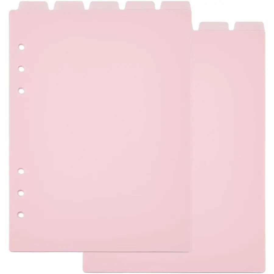 10 Sheets A5 Index Binder Dividers 8.6x5.8inch  Binder Dividers with Tabs 6 Ring Vertical Plastic Dividers Frosted Index Divider for Planner Notebook Loose Leaf Binders,Hole: 6mm
