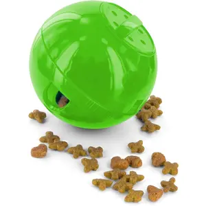 Slow Feeder Ball for Cats - Interactive Puzzle Game for Your Cat - Fill with Food and Treats - Great for Indoor Play for Kittens and Adult Cats, Portion Control and Fast Eaters (Blue)