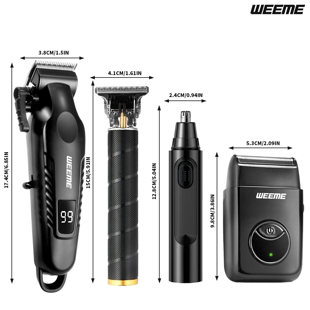 Professional Men's Electric Shaver with Built-In Rechargeable Battery, T-Head Trimmer, Clipper and USB Charging, Grooming Gift for Him