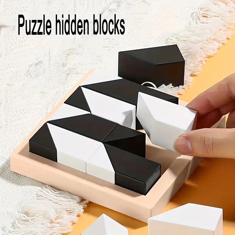 Wooden Hidden Block Puzzle Set, Interactive Family Game, Building ...