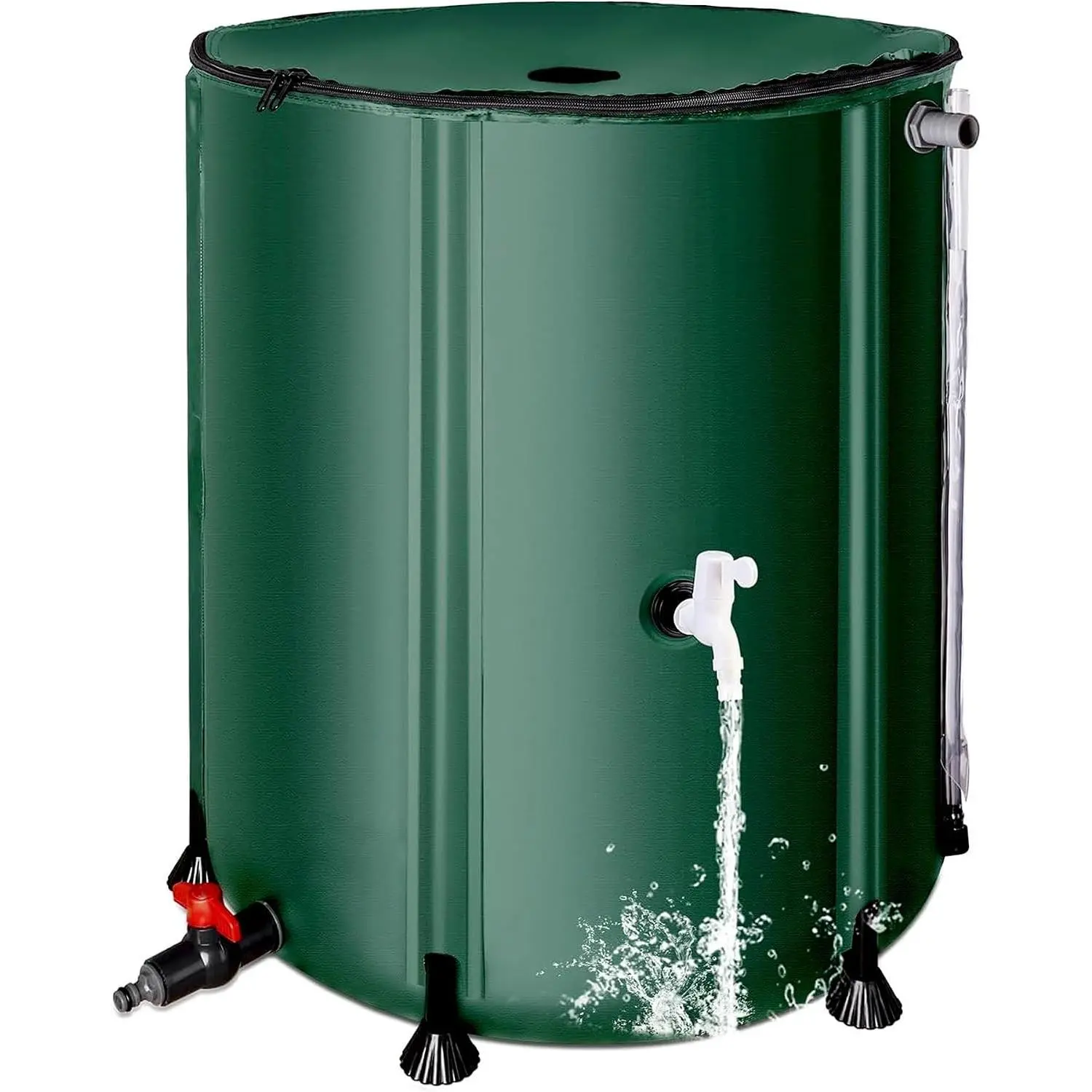 60 Gallon Collapsible Rain Barrel, Portable Rain Barrels to Collect Rainwater from Gutter, Rainwater Collection System, Water Storage Tank Catcher Container with Filter Spigot