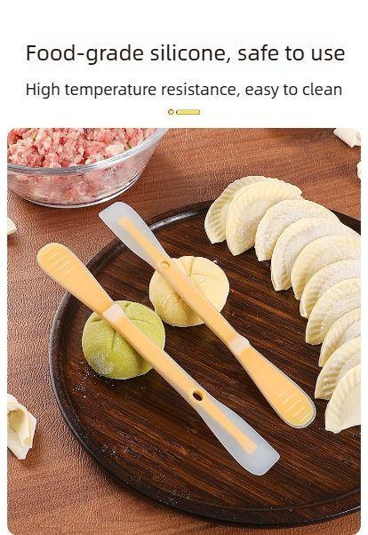 2PCS Multifunctional double-headed dumpling and wonton scraper, silicone meat filling tool, household kitchen all-in-one jam maker