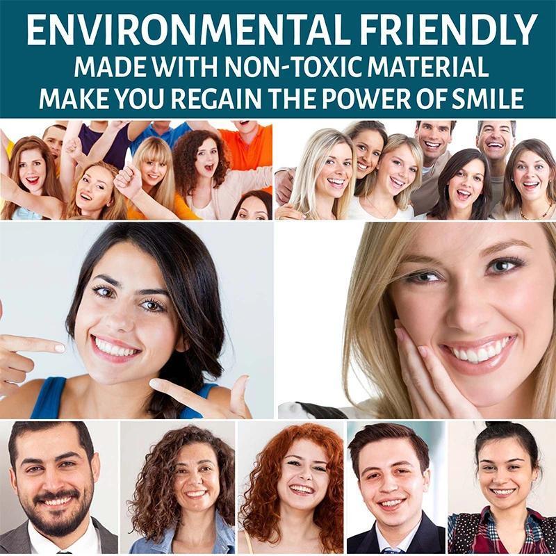 Adjustable Denture Teeth Set Perfect Fit Teeth Whitening Snap On Silicone Portable Denture Braces Decorate Gaps Smile Veneers