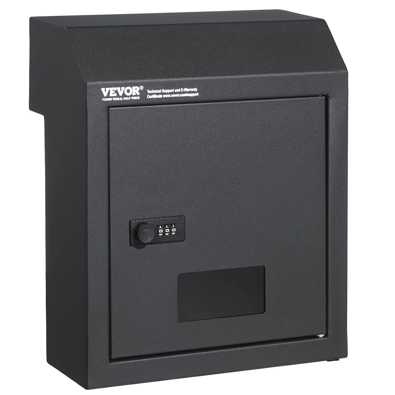 【toolupgrade】VEVOR Sturdy Metal Key Locker, Combo Lock, Mountable on Wall, 12'', Charcoal Gray, Ensures Safe Keeping of Mail and Keys