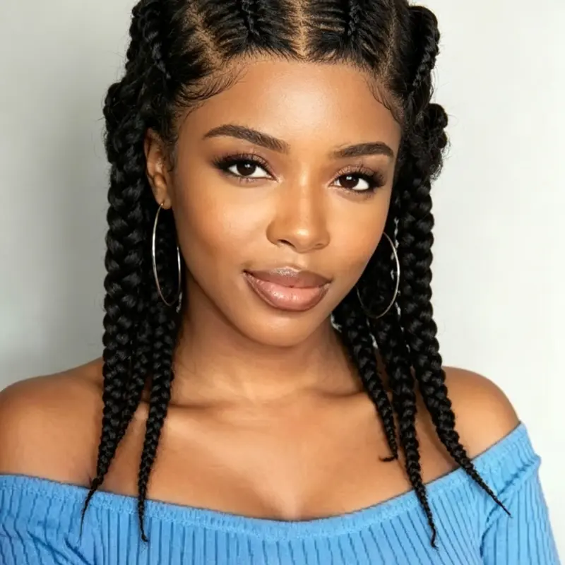 Full Lace Short Thick Braids Wig, 14 Inch Length, Natural Hairline, No Shedding, Stylish and Comfortable Hairstyle Accessory, Braided Lace Wigs