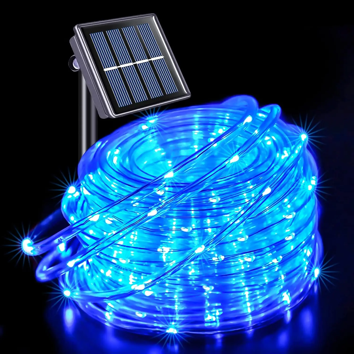 200 LED Pool Accessories Solar Rope Lights Outdoor, 72ft IP 65 Outdoor Waterproof Solar Pool Lights with 8 Modes, Blue Solar Christmas Lights for Trampoline Fence Yard Walkway Christmas